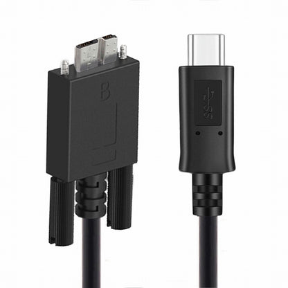 5Gbps USB-C Type-C Host to Micro USB3.0 Screw Mount Straight Cable for Industrial Camera Storage UC-105-BK