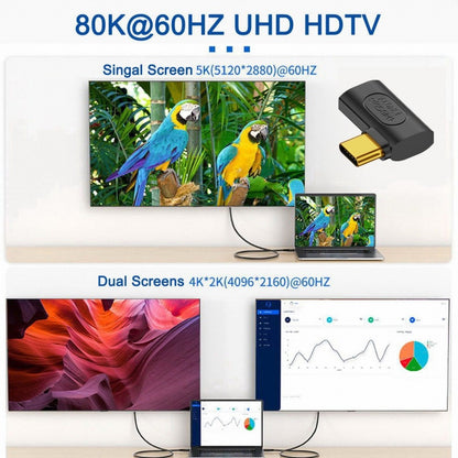 USB4 Type C Male to Female Extension 240W Power 40Gbps Data 8K Video Adapter Left Right Angled for NS Phone Laptop UC-103-RI