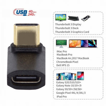 USB4 Type C Male to Female Extension 240W Power 40Gbps Data 8K Video Adapter Up Down Angled for NS Phone Laptop UC-103-UP