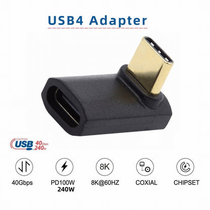 USB4 Type C Male to Female Extension 240W Power 40Gbps Data 8K Video Adapter Up Down Angled for NS Phone Laptop UC-103-UP