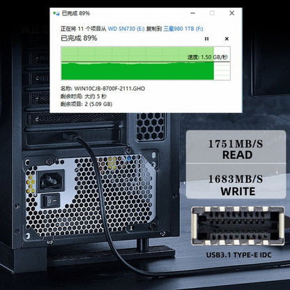 USB 3.2 Gen2 Type-E 20Gbps Front Panel Socket to PCI-E 4X Express Card Adapter for Desktop Motherboard UC-104-EF