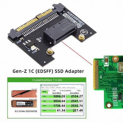 U.2 SFF-8639 Host Adapter to NVMe Ruler 1U GEN-Z EDSFF 1C 4X Short SSD P4511 E1.S Carrier Adapter SF-072-1C