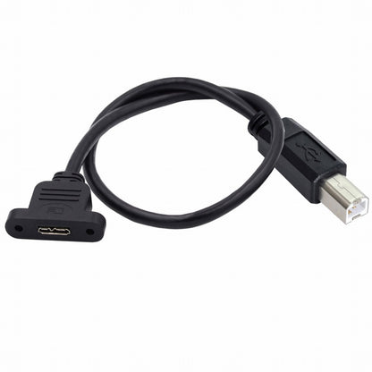 Type-B USB2.0 Male to Micro 3.0 Type-B Female Screw Mount Type Extension Cable 480Mbps U3-012-BM