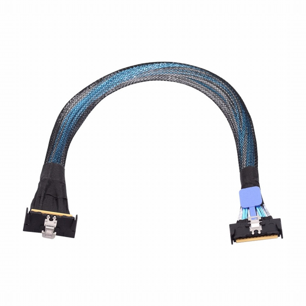 PCI-E 5.0 Mini Cool Edge IO MCIO Angled PCI-E 8i 74Pin Male to MCIO 74Pin Male Extender Cable 35cm SF-063-UP