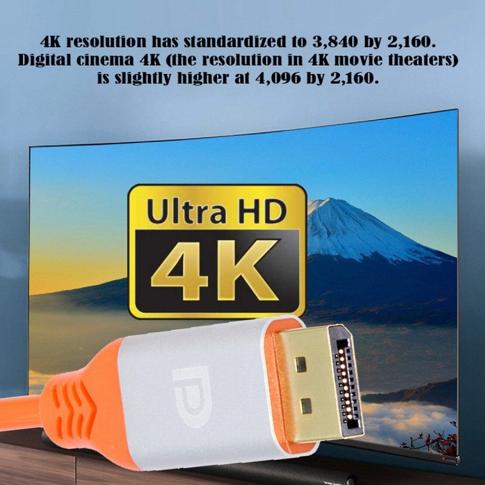 DP 4K to DP Displayport Ultra Soft High Flex Monitor Cable Hyper Super Flexible Cord Male to Male for Computer Graphics Card CC-DP-004