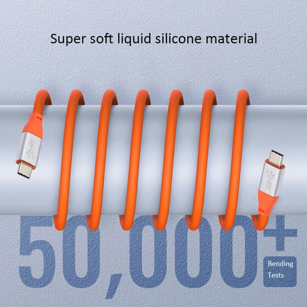 USB3.2 Cable 20Gbps Ultra Soft High Flex 100W 8K 5K 4K USB4.0 Hyper Super Flexible Cord Male to Male CC-UC-033-OR