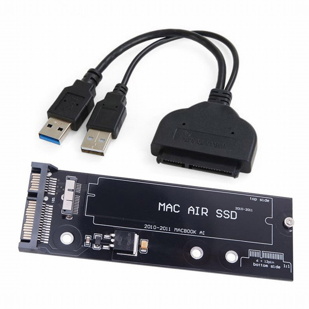 USB 3.0 to 12+6pin SSD HDD to SATA 22Pin Hard Disk Cartridge Drive for Apple 2010 2011 Macbook Air A1369 A1370 SSD U3-067+SA-071