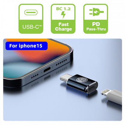 USB-C Type C Male to 8P Female 27W Power 480Mbps Data Adapter Compatible with iPhone 15 & Android & Tablet U2-058-LT019