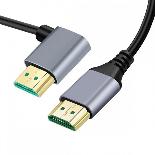 HDMI 2.1 Ultra Thin HDTV Cable 8K 4K Hyper Super Flexible Slim Cord Left Angled 90 Degree Type-A Male to Male for Computer HDTV CC-HD-028-LE