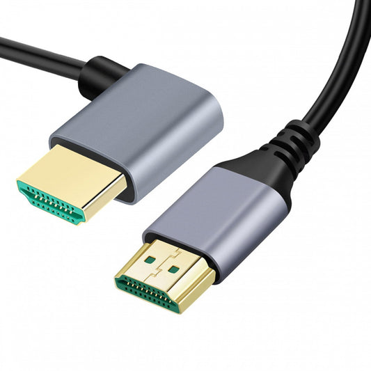 HDMI 2.1 Ultra Thin HDTV Cable 8K 4K Hyper Super Flexible Slim Cord Right Angled 90 Degree Type-A Male to Male for Computer HDTV CC-HD-028-RI