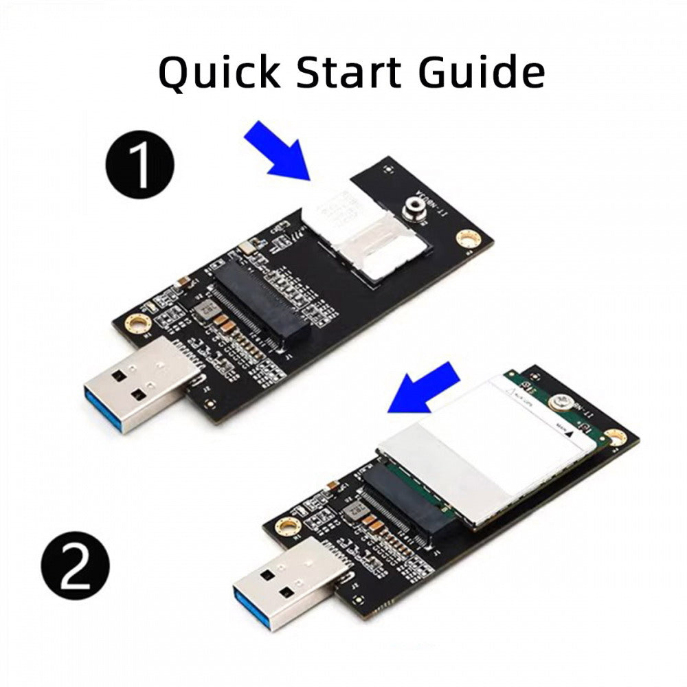 NGFF M.2 Key-B WWAN to USB 3.0 Adapter Riser Card w SIM Slot For 3G/4G/5G LTE Wireless Module Modem Card EP-026