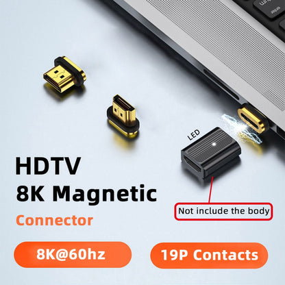 Magnetic Separate Connector 8K Type-A HDMI 2.1 Male Straight 19Pin Contacts Video Adapter for Laptop HDTV HD-042-AM