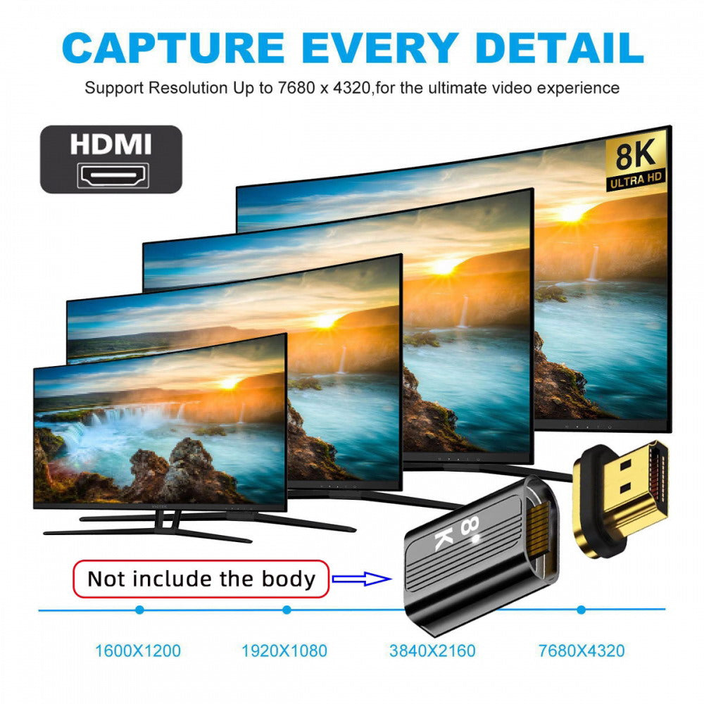 Magnetic Separate Connector 8K Type-A HDMI 2.1 Male Straight 19Pin Contacts Video Adapter for Laptop HDTV HD-042-AM
