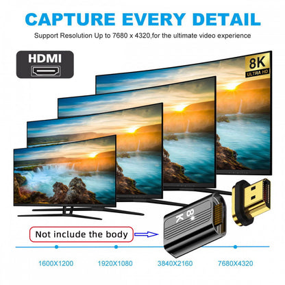 Magnetic Separate Connector 8K Type-A HDMI 2.1 Male Straight 19Pin Contacts Video Adapter for Laptop HDTV HD-042-AM