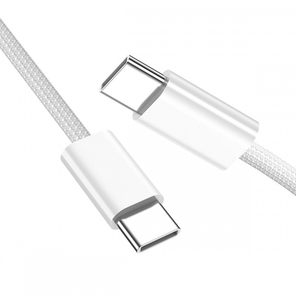 USB-C Type C Male to Male PD 27W 65W Power 480Mbps Data Cable White Sleeve for Phone & Tablet & Laptop UC-072-SL