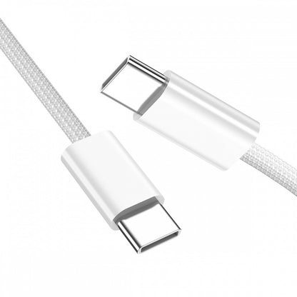 USB-C Type C Male to Male PD 27W 65W Power 480Mbps Data Cable White Sleeve for Phone & Tablet & Laptop UC-072-SL