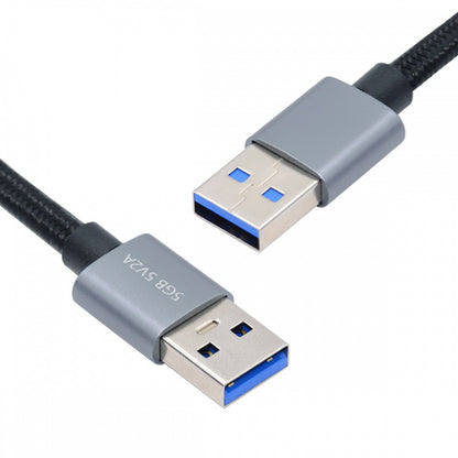 USB 3.0 Type-A Male to USB3.0 A Male Cable Silver 5Gbps for Disk SSD Camera Data 30cm U3-075-AM