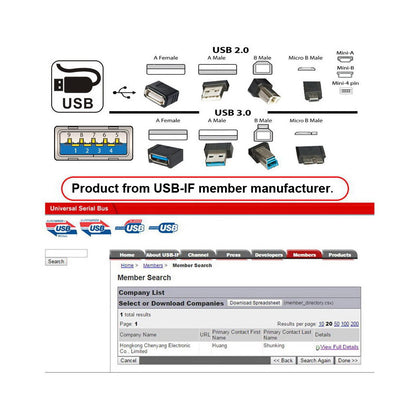USB 3.0 Type-A Male to USB3.0 A Male Cable Silver 5Gbps for Disk SSD Camera Data 30cm U3-075-AM