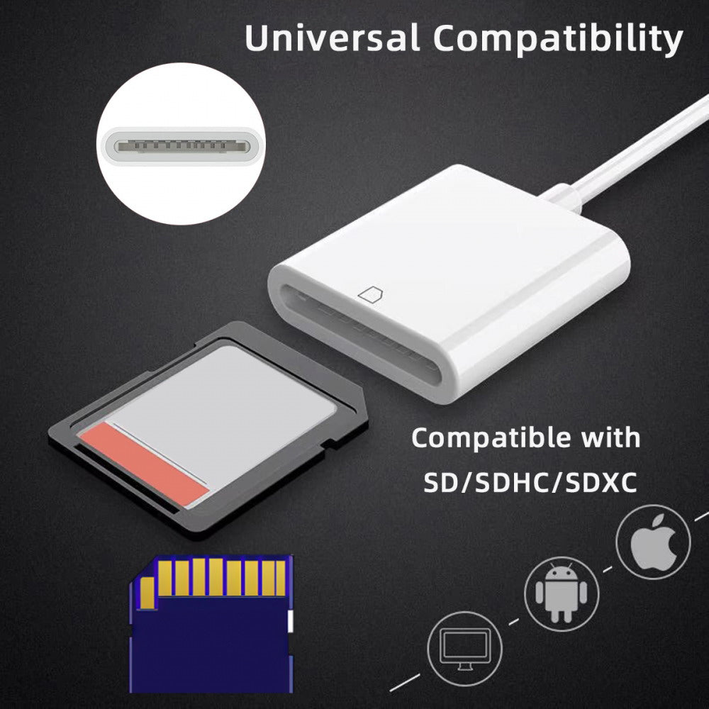 USB 2.0 Type C USB-C to Standard SD SDXC SDHC Card Reader Adapter Compatible with Macbook Laptop Tablet Phone UC-155-SD001