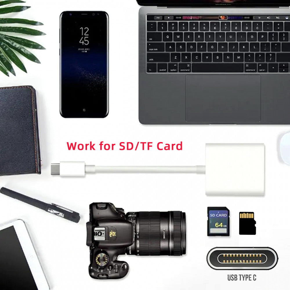 USB 2.0 Type C USB-C to TF Micro SD SDXC SDHC Card Reader Adapter Compatible with Macbook Laptop Tablet Phone UC-155-SD002