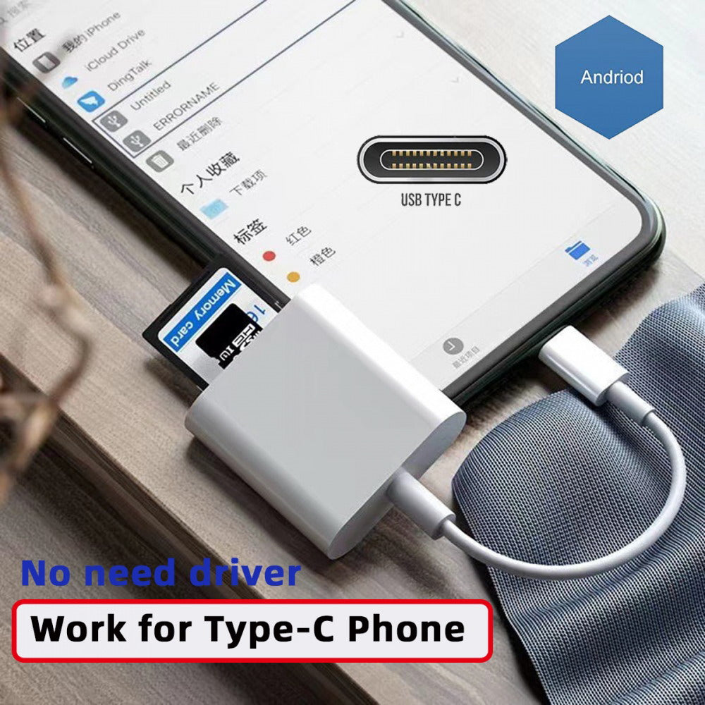 USB 2.0 Type C USB-C to TF Micro SD SDXC SDHC Card Reader Adapter Compatible with Macbook Laptop Tablet Phone UC-155-SD002