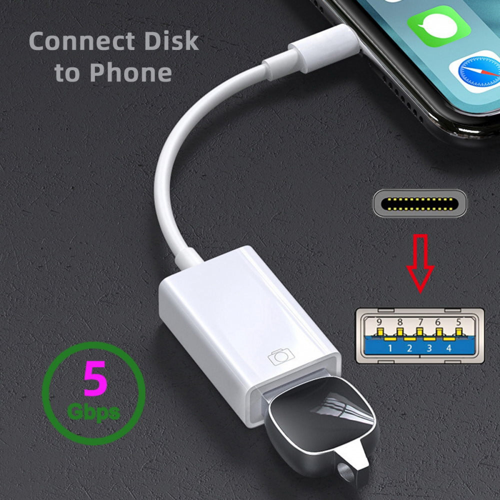 Type C USB-C to Standard Type-A USB3.0 Female Adapter Compatible with Macbook Laptop Tablet Phone UC-155-TC001