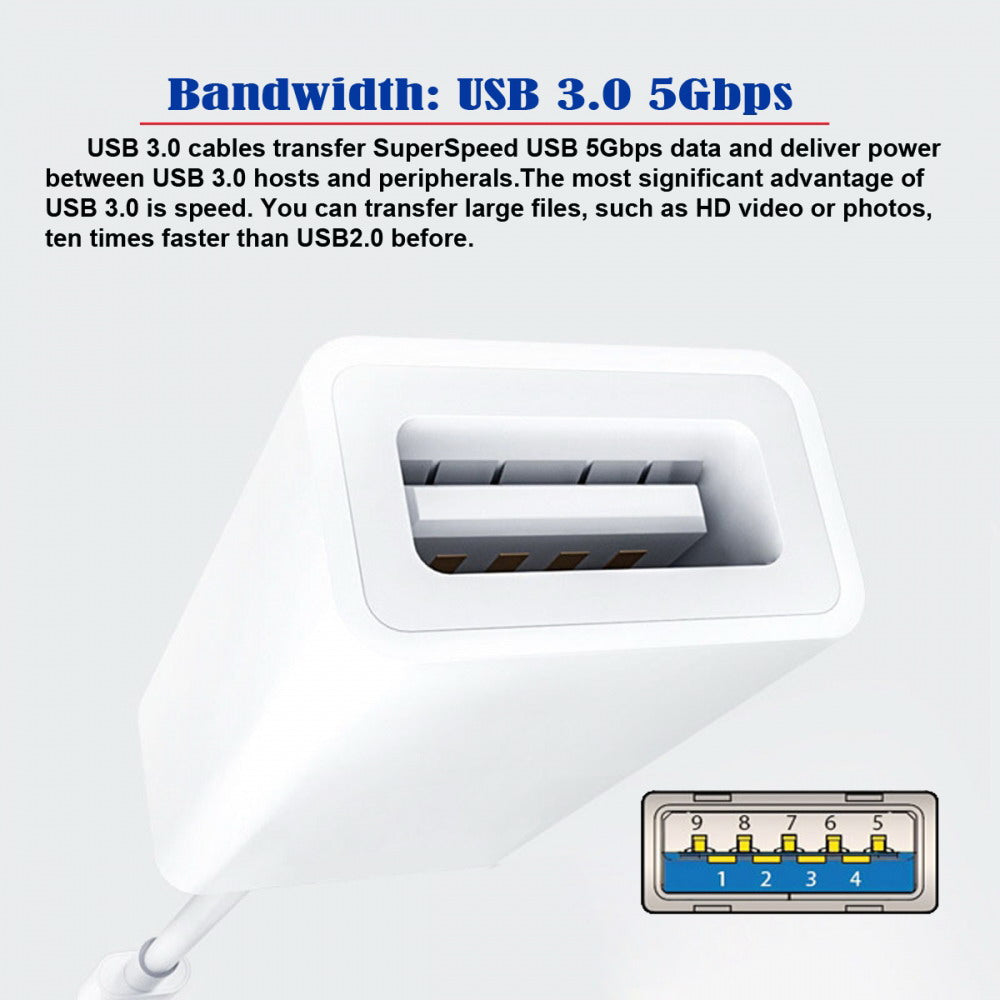 Type C USB-C to Standard Type-A USB3.0 Female Adapter Compatible with Macbook Laptop Tablet Phone UC-155-TC001