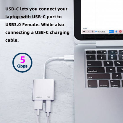 Type C USB-C to Standard Type-A USB3.0 Female with PD Power Charge Adapter Compatible with Macbook Laptop Tablet Phone UC-155-TC002