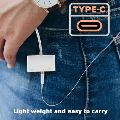 Type C USB-C to 3.5mm Audio AUX & Type-A USB2.0 OTG Female with PD Power Charge Adapter Compatible with Laptop Tablet Phone UC-155-TC004