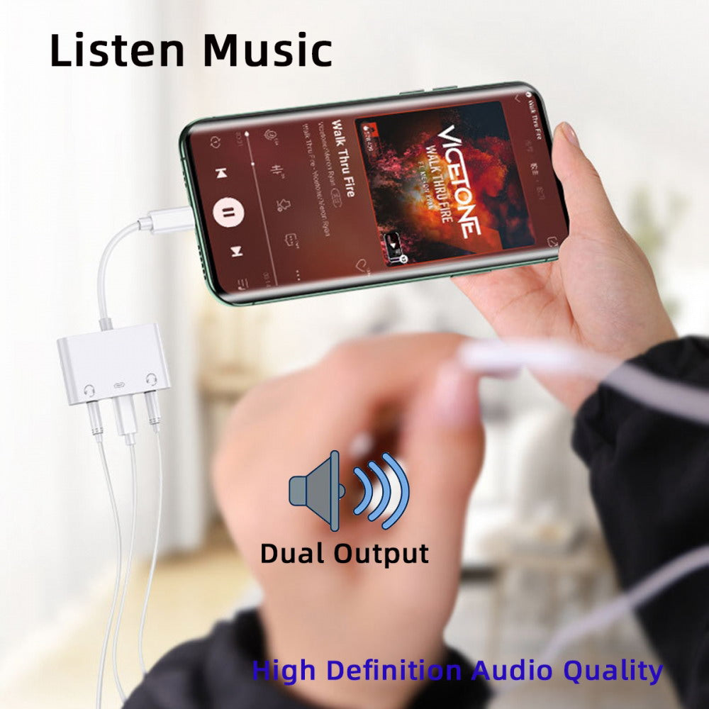 Type C USB-C to Dual 3.5mm Audio AUX & MIC Sound Card with PD Power Charge Adapter Compatible with Laptop Tablet Phone UC-155-TC005
