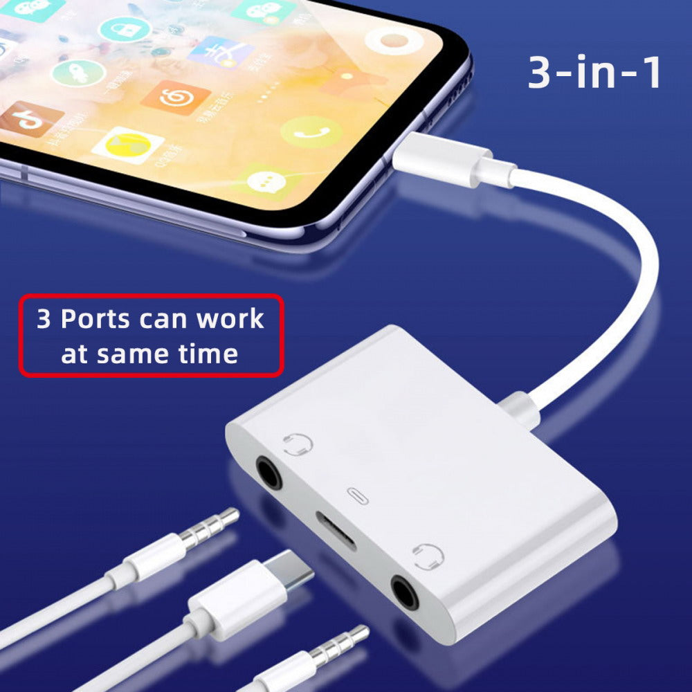 Type C USB-C to Dual 3.5mm Audio AUX & MIC Sound Card with PD Power Charge Adapter Compatible with Laptop Tablet Phone UC-155-TC005