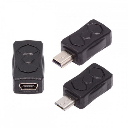 3pcs/lot Micro USB 2.0 to Mini USB 5Pin Male to Female Extension Data Power Adapter U2-006-MM