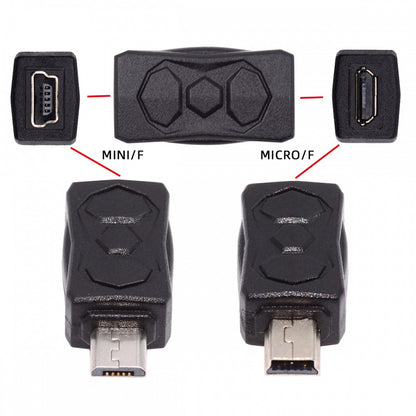 3pcs/lot Micro USB 2.0 to Mini USB 5Pin Male to Female Extension Data Power Adapter U2-006-MM