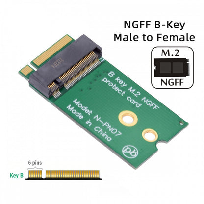 NGFF B-Key 22x30mm to 22x42mm Male to Female Extension Adapter for 2230 SSD LTE Card SA-068-BKEY