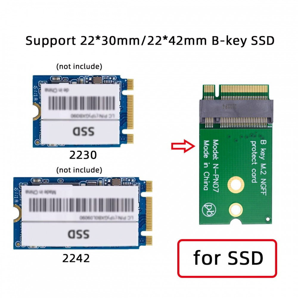 NGFF B-Key 22x30mm to 22x42mm Male to Female Extension Adapter for 2230 SSD LTE Card SA-068-BKEY