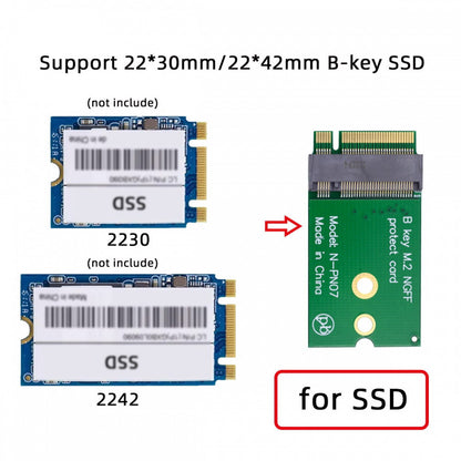 NGFF B-Key 22x30mm to 22x42mm Male to Female Extension Adapter for 2230 SSD LTE Card SA-068-BKEY