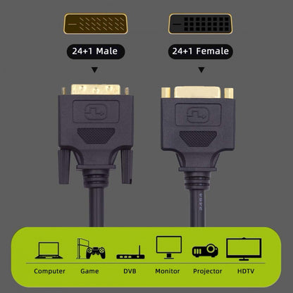 DVI 24+1 Male to Female Extension Cable DVI-D Dual Link Digital Video for Monitor Graphics Card 50cm DB-005