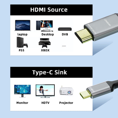 Reversible HDMI 1.4 Source to USB 3.1 Type C USB-C Displays Male 4K HDTV Cable for Laptop Monitor 1.8m UC-129-HDF