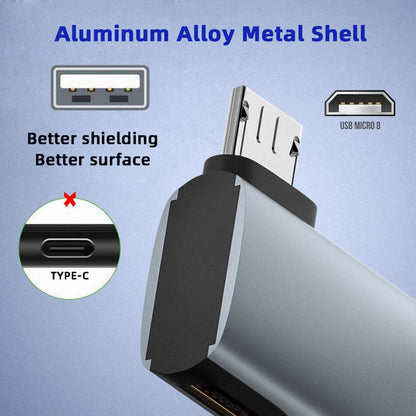 Micro USB 2.0 to Type-A Female OTG Host Adapter 90 Degree Right Angled with USB Power for Phone Tablet U2-009-RI