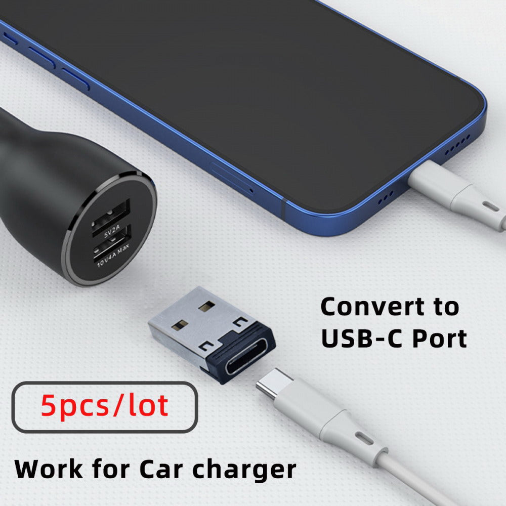 5pcs/lot USB-C Type C Female to USB 2.0 A Male 480Mbps Data Power Adapter for Laptop Tablet Phone UC-167-BK