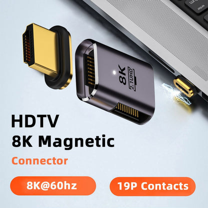 90 Degree Left Angled Magnetic 8K Type-A HDMI 2.1 Male to Female Straight Video Adapter for Laptop HDTV HD-042-LE