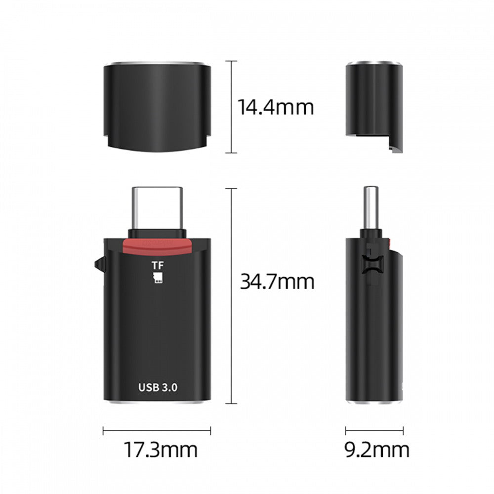 10Gbps USB-C Type-C to USB 3.0 Female OTG & TF Micro-SD Card Reader Adapter for Laptop Tablet Phone UC-035-TF