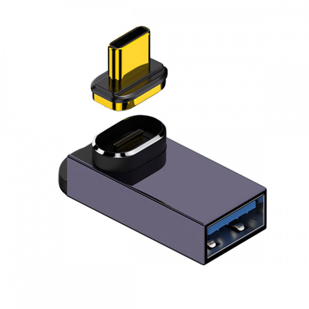 Magnetic Connector 10Gbps Type C Male to USB3.0 Female 90 Degree Up Down Angled OTG Data Adapter for Laptop Phone UC-028-AFU