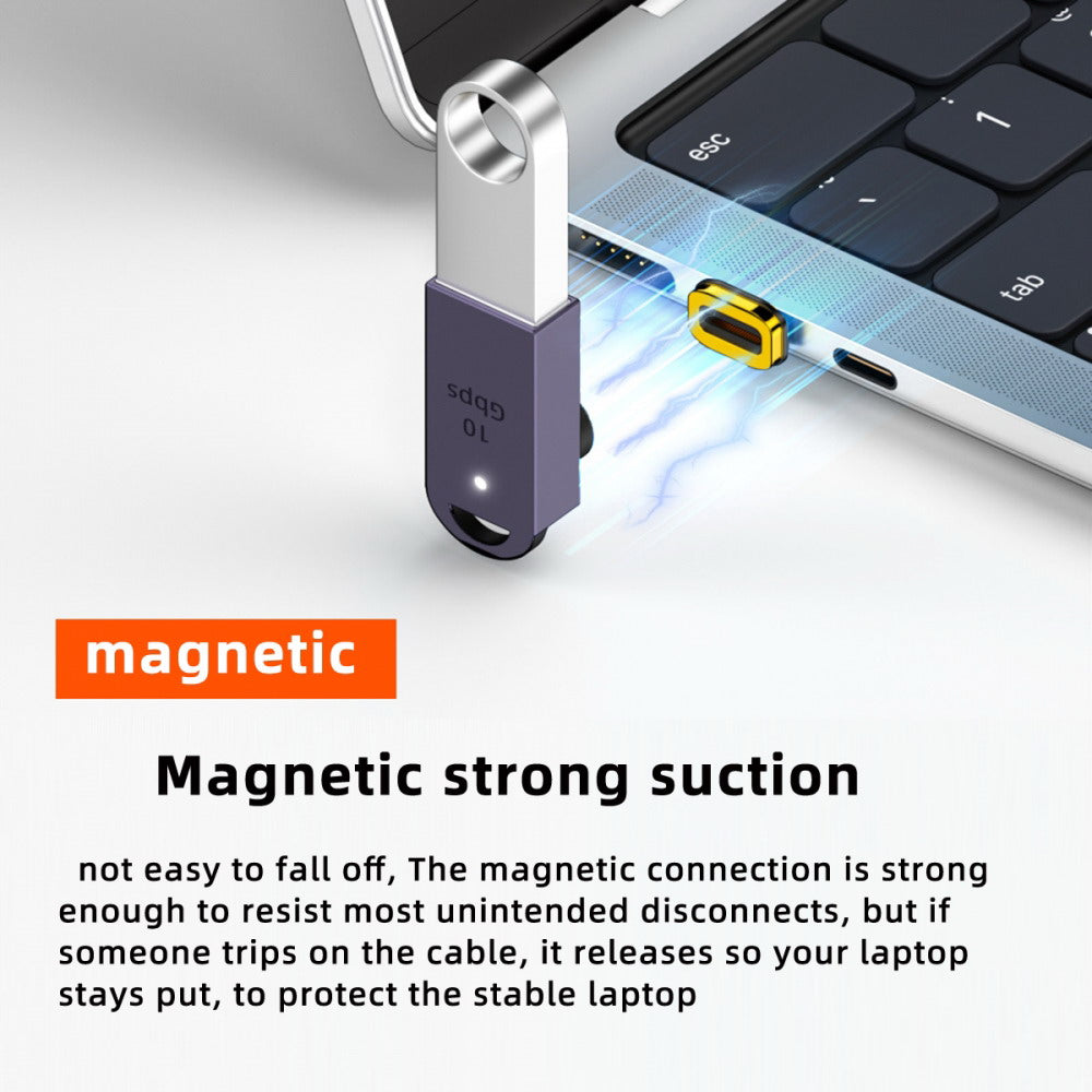Magnetic Connector 10Gbps Type C Male to USB3.0 Female 90 Degree Up Down Angled OTG Data Adapter for Laptop Phone UC-028-AFU