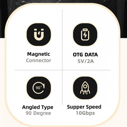 Magnetic Connector 10Gbps Type C Male to USB3.0 Female 90 Degree Up Down Angled OTG Data Adapter for Laptop Phone UC-028-AFU