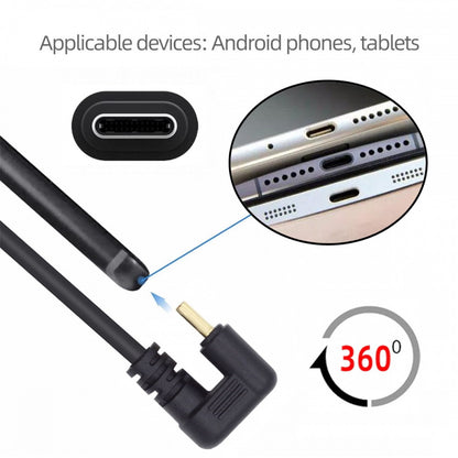 Right Angled USB3.0 Type-A to Type C USB-C Male to Male Power Data Cable 5Gbps USB-C Opposite U Shape Back Angled UC-101-RI