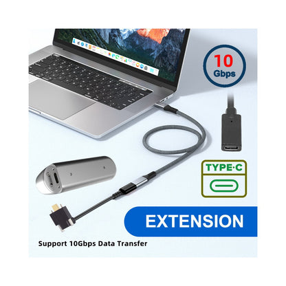 USB-C USB 3.1 Type C Up Angled Male to Female Extension Data Screw Locking Cable for for Realsense Camera VR Quest Link UC-041-UP