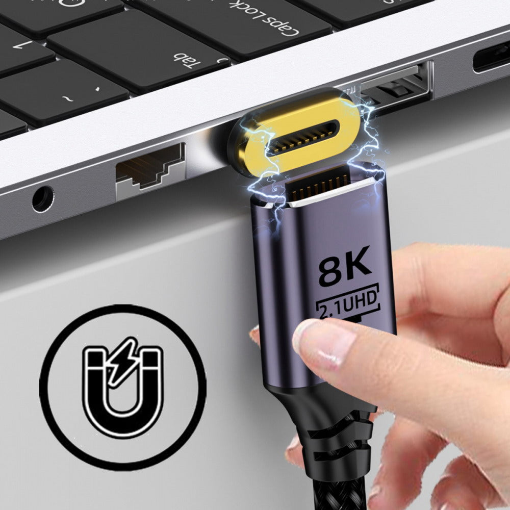 Magnetic Connector 8K Type-A HDMI 2.1 Male to Straight Male Video Cable for Laptop HDTV HD-043