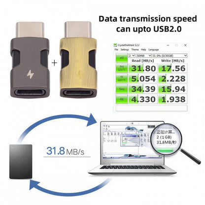 2pcs/set USB-C Type C Male to 8P Female Power 480Mbps Data Adapter Compatible with iPhone 15 & Android & Tablet U2-058-LT021