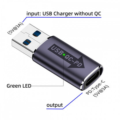 2pcs/lot USB 2.0 A Male QC to PD USB-C Type C Female 5Gbps Data Power Adapter for Laptop Tablet Phone UC-167-QC